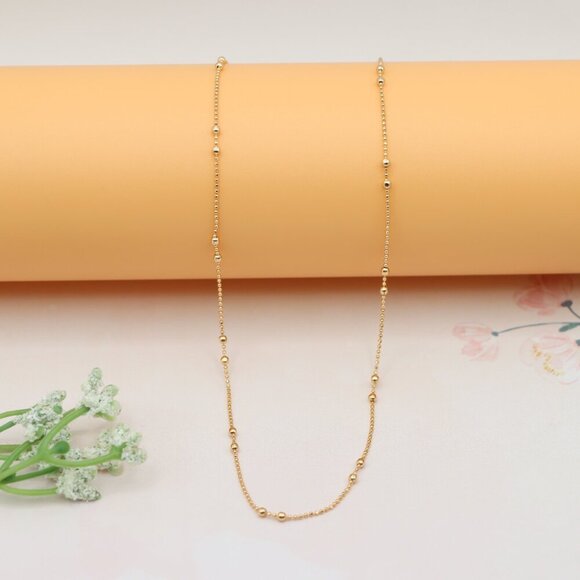 "Rose Gold Beaded Necklace for Women, Elegant Look, XPNL0179 - Picture 7 of 12